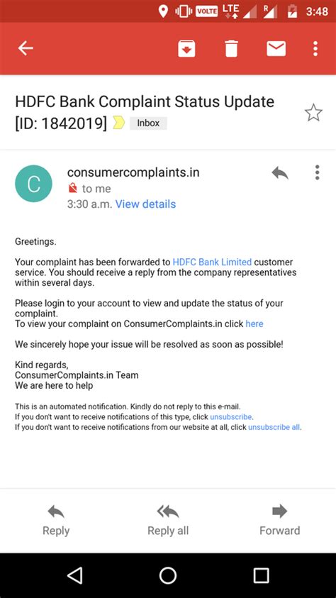 HDFC Bank Customer Care Complaints .